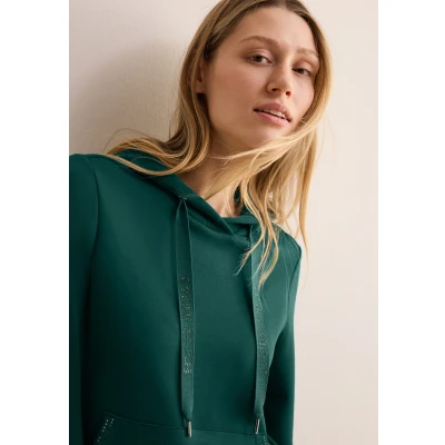 Abbildung von Cecil MIT Glitzerdetails Kapuzenpullover, Damen, Größe: Small, Grün