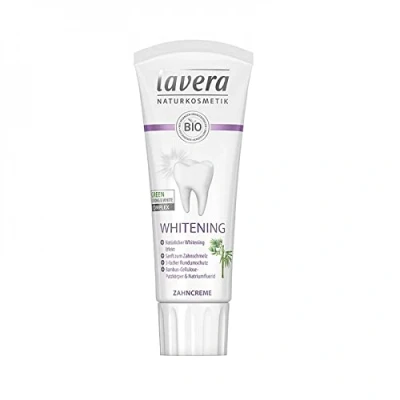 Abbildung von lavera Zahnpasta Whitening Zahnschmelz sichere Aufhellung Bambuszellulose Reinigungspartikel Vegan Bio Natur &amp; Innovative Kosmetik Zahnpflege 75ml