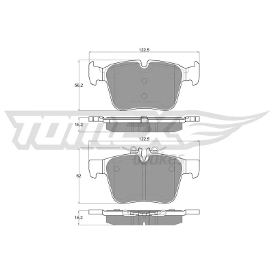 Abbildung von TOMEX brakes TX 17 051 Bremsbelagsatz Hinterachse für Verschleißwarnanzeiger vorbereitet MERCEDES BENZ: C Klasse T modell, Limousine
