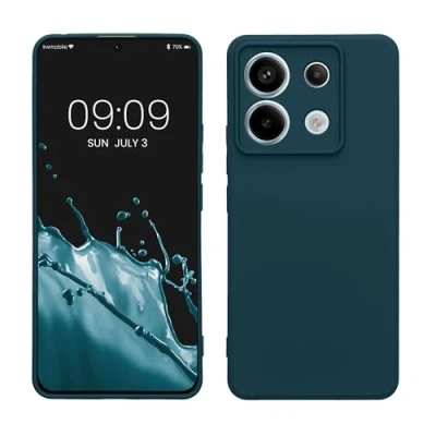 Abbildung von kwmobile Slim Case kompatibel mit Xiaomi Redmi Note 13 Pro 5G / Poco X6 Hülle Handyhülle aus Silikon in Petrol matt