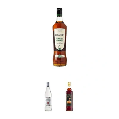 Abbildung von Ron Miel GUAJIRO 30% 1,0 Liter + Arehucas Carta Blanca 0,7 Kanarische Inseln Tobacco Honey Rumlikör