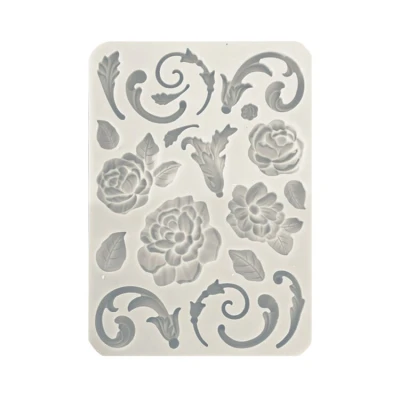 Abbildung von Stamperia Silicon Mould A5 for Scrapbooking, Bullet Journals and More, Flowers Embellishments, Non Stick, Suitable Air Dry Clay Perfect Crafts Gifting (Brocante Antiques)