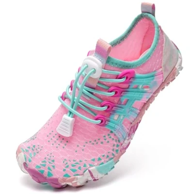 Abbildung von Barfußschuhe Kinder Barfussschuhe Wasserschuhe Mädchen Badeschuhe Barfuß Schuhe Aquaschuhe Schwimmschuhe Strandschuhe rutschfeste Schnell Trocknend（ROSA 30）