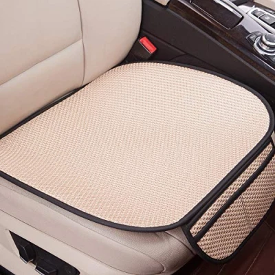 Abbildung von GLITZFAS Auto Sitzauflage Autositzauflage Universal Sommer Autositzbezug Vordersitz Rücksitz Kissen (Vordersitz,Beige)
