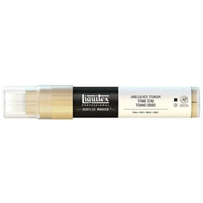 Abbildung von Liquitex 4610434 Professional Paint Marker, Acrylmarker mit hochpigmentierte Acrylfarbe auf Wasserbasis für den Innenbereich &amp; Außenbereich, breite Spitze Ungebleichtes Titan