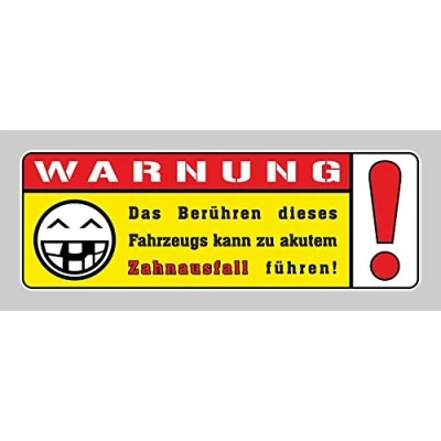 Abbildung von easydruck24de Fun Aufkleber Warnung Zahnausfall Mehrfarbig I kfz_145 15 x 5 cm groß Auto Fahrzeug Sticker Motorrad Mofa Fahrrad wetterfest