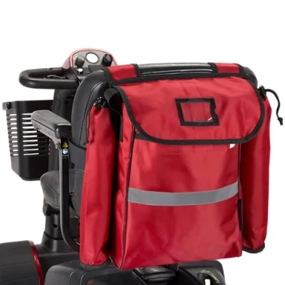 Abbildung von Ducksback Mobilitätsroller Tasche, Krücken /Gehstockhalter, Einkaufen und Aufbewahren (rot, L)