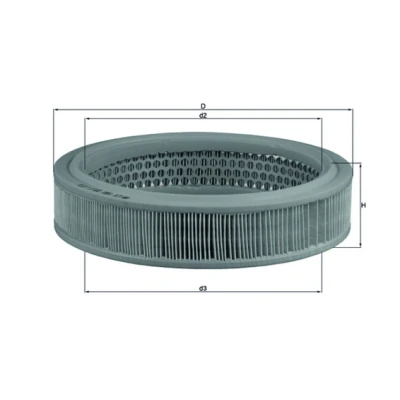 Abbildung von MAHLE ORIGINAL LX 160 Luftfilter 57,0 232,0 Filtereinsatz FIAT: Uno Schrägheck, Panda I Ritmo Cabrio, SEAT: IBIZA 1, Marbella Schrägheck