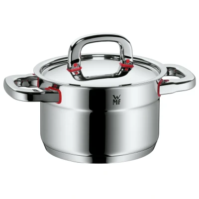 Abbildung von WMF Premium One Kochtopf klein 16,5 cm, Metalldeckel mit Dampföffnung, Fleischtopf Induktion 2l, Cromargan Edelstahl poliert, Innenskalierung