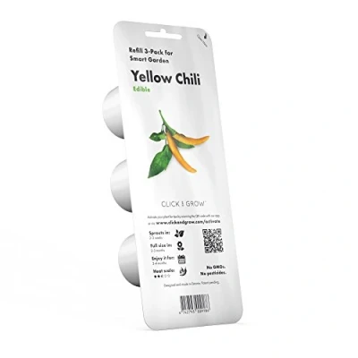 Abbildung von Click &amp; Grow YELLOW CHILI PFEFFER PFLANZENPADS, Essbare Pflanze, Chili, Nachfüllen, Schnellwachsend (3 5 Wochen), 14 21 Tag(e), 3 Monat( e)
