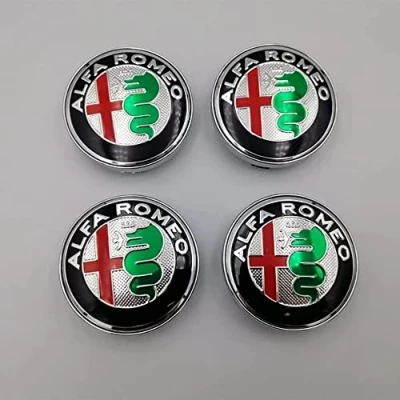 Abbildung von DOCHKA Nabenkappen Felgen Kappen Felgendeckel Radkappen Radnabendeckel Nabendeckel Felgenkappen für Alfa Romeo Mito 147 156 159 166 Giulietta Spider Stelvio, 4 X 60mm,B