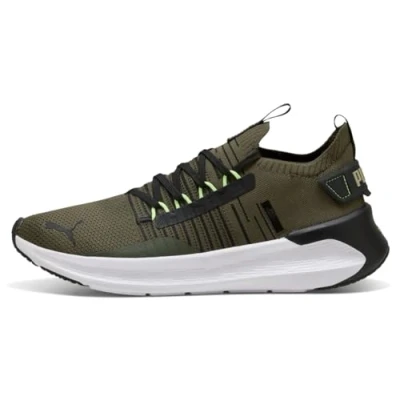 Abbildung von PUMA Unisex Softride Symmetry Fuzion Ls Straßen Laufschuh, Dark Olive Schwarz Fizzy Light, 43 EU