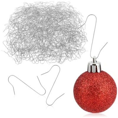 Abbildung von com four® 600x Haken für Weihnachtsbaumschmuck Schnellaufhänger Doppelhaken Weihnachtsbaum Deko Christbaumkugel Aufhänger, Baumhaken als Anhänger