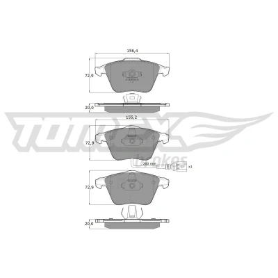Abbildung von Bremsbelagsatz, Scheibenbremse TOMEX Brakes TX 17 11