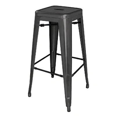 Abbildung von Bolero Bistrohocker, Stahl, 760 x 430 mm, Schwarz, 4 Stück