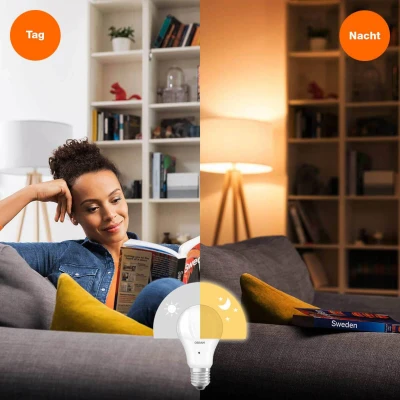 Abbildung von LED Lampe E27 10W 2.700K mit Tageslichtsensor