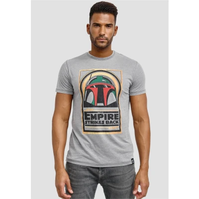 Abbildung von Re:Covered STAR WARS BOBA FETT Empire Strikes BACK Tshirt print, Herren, Größe: Medium, Hellgrau