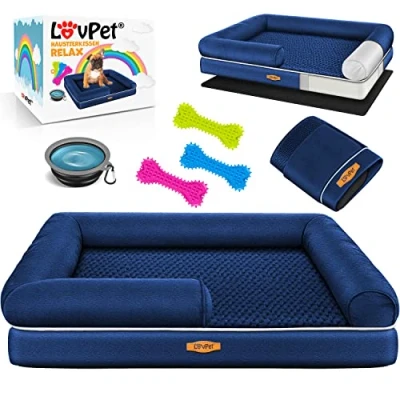 Abbildung von Lovpet Tierbett, Orthopädisches Hundebett Hundekissen Hundekorb Relax