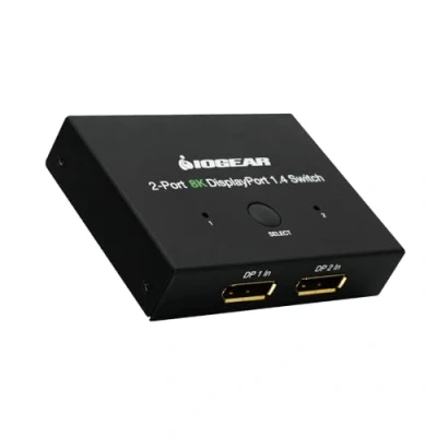 Abbildung von IOGEAR Displayport Switch, 8K 1.4 Splitter, 2 Eingänge 1 Ausgang 8K@60Hz 4K@120Hz Konverter, Kompatibel mit PC, Projektoren, Monitoren