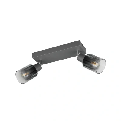 Abbildung von Reality Leuchten Spotbalken Cadiz R81782042, Metall Anthrazit, Glas Chrom bedampft, exkl. 2x E14