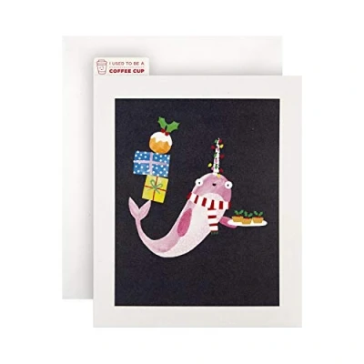 Abbildung von Allgemeine Weihnachtskarte von Hallmark Quirky Croppers CupCycled™ Narwal Design