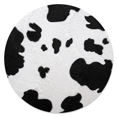 Abbildung von younikat Mauspad im Kuh Design I Ø 22 cm rund Tier Motiv Animal Print Fell Mausunterlage für Büro Gaming Kunststoff abwischbar rutschfest dünn dv_824