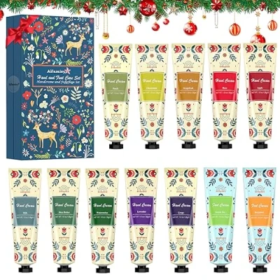 Abbildung von Handcreme Set,10PCS Parfümierte Feuchtigkeitsspendend mit 2PCS Fußcreme Geschenkset Weihnachten für Frauen Männer