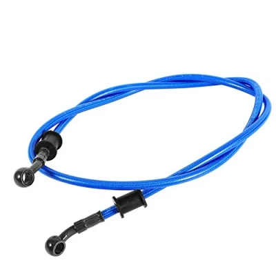 Abbildung von Keenso Motorrad Kupplung Bremsschlauch, 500mm / 600mm 900mm /1200mm Stahlflex Bremsschlauch Bremskupplung Ölschlauch für Fahrrad Enduros Motocross Motorrad(600mm Blau)