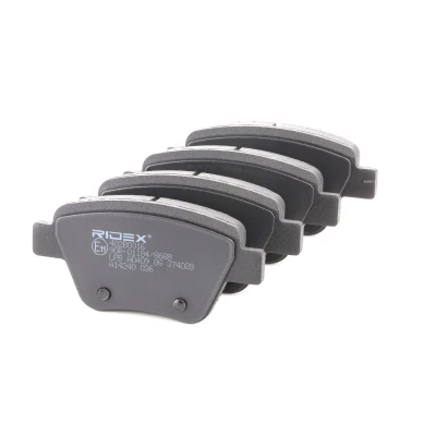 Abbildung von RIDEX 402B0316 Bremsbelagsatz Hinterachse exkl. Verschleißwarnkontakt Rear VOLKSWAGEN: Passat B7 Limousine, Golf 6 Variant, Caddy 3 Kombi, SKODA: Yeti