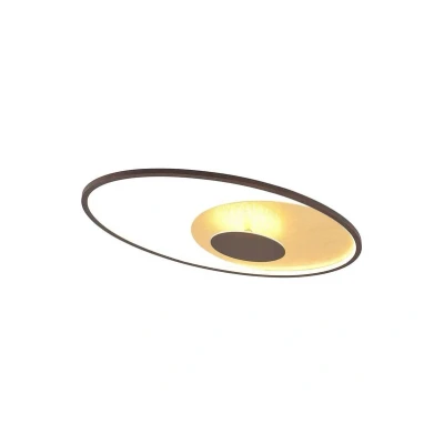 Abbildung von Lindby LED Deckenleuchte Feival, dimmbar, Leuchtmittel fest verbaut, warmweiß, Modern, Metall, rostfarben, gold foliert, 1 flammig, inkl.