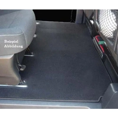 Abbildung von Fußmatte Matte für Mercedes Vito V Klasse W447 (ab 2014) 1.Sitzreihe Automatte Velours Autoteppich Passform 3 + 4 Schienen abgedeckt Schwarz