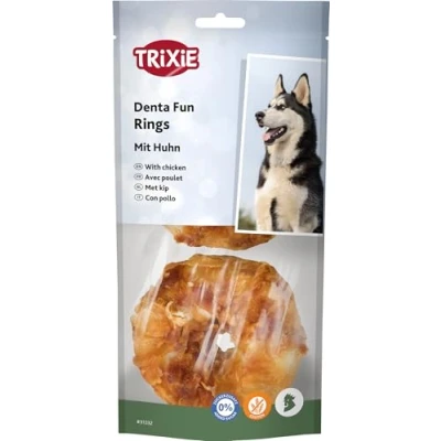 Abbildung von Trixie Denta Fun, tyggering, kylling, ø 6 cm, 2 stk./110 g (6 pk/ps)