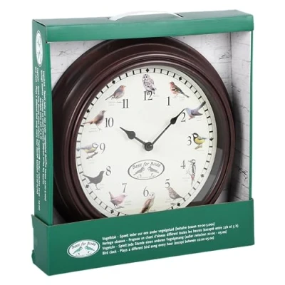Abbildung von esschert design Wanduhr Uhr mit Vogelgezwitscher
