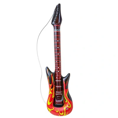 Abbildung von Widdmann Kostüm Aufblasbare Flammen Gitarre, Kunststoff Accessoire zum Aufpusten