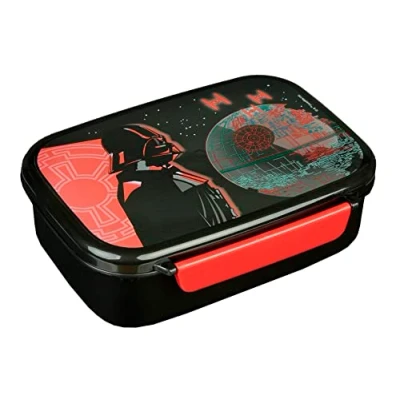 Abbildung von Scooli Brotdose für Kinder mit herausnehmbaren Einsatz Star Wars Kindergarten Darth Vader Sandwichbox Schule Brotzeitdose aus Kunststoff BPA frei Lunchbox Vesperbox