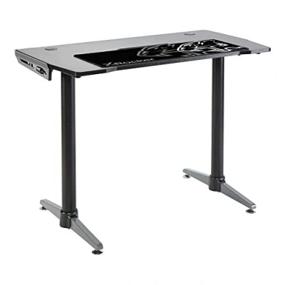 Abbildung von x Rocker Panther Aluminium Carbon Gaming Tisch mit Kabelmanagement 112 60 71 cm