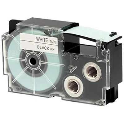 Abbildung von Casio EZ Label Printer XR 24WE1 Schriftband selbsthaftend 24 mm x 8,0 m schwarz auf weiß, schwarz, weiß