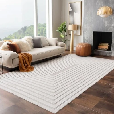 Abbildung von Carpettex Designteppich Unicolor Einfarbig, Rechteckig, Höhe: 4 mm, Indoor Outdoor Teppich Wetterfest 3D Optik Wohnzimmer Küchen Terrasse