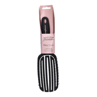 Abbildung von HERCULES SÄGEMANN 9155 Flexy Shape Haarbürste Flexible, schonende Naturhaarbürste Wildschweinborsten mit Nylonpins Entwirrbürste für lange Haare Oval Mittelgroß
