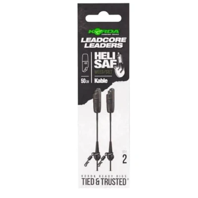 Abbildung von Korda Kable Leadcore Leader Heli Safe 50cm Kaprfenvorfach, Farbe:Gravel