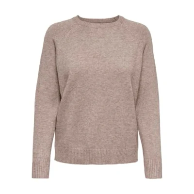 Abbildung von ONLY Damen ONLLESLY Kings L/S Pullover KNT, Langarm, Rundhalsausschnitt, Brownie/W. Melange, XXL