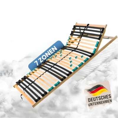 Abbildung von 7 Zonen Lattenrost DRÖMSON 28 Federleisten Kopfteil verstellbar 120 x 200 cm