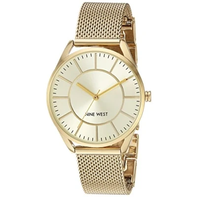 Abbildung von NINE WEST Damen analog Japanisch Quarz Uhr mit Edelstahl Armband 086702590575
