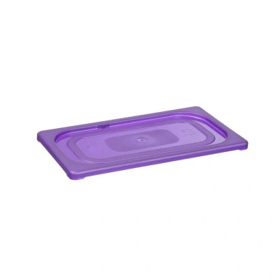 Abbildung von HENDI GN Deckel 1/3, 32,5 x 17,6 cm PP Polypropylen 40 bis 80 C stapelbar violett / lila für Behälter 1/3 Kunststoff