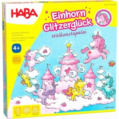 Abbildung von HABA Einhorn GLITZERGLÜCK Wolkenstapelei Blockspielzeug für Kinder, Größe: One Size, Multi
