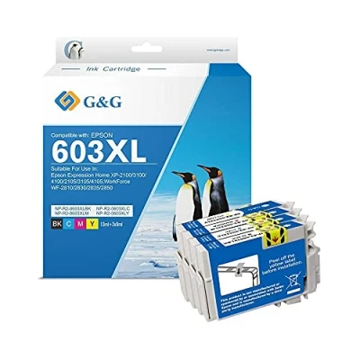 Abbildung von G&amp;G kompatible Druckerpatronen Set als Ersatz für Epson 603XL schwarz, Cyan, Magenta, gelb