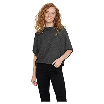 Abbildung von JDY Behave Batsleeve Strickpullover, Damen, Größe: Medium, Dark grey melange