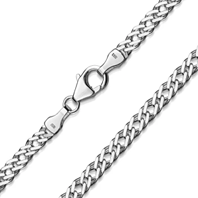 Abbildung von Materia Panzerkette Zwillings Damen 3,9mm K65, aus 925 Sterling Silber