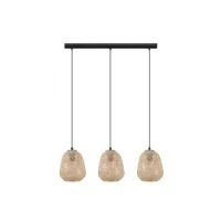 Abbildung von Eglo 43262 NATURE Hängeleuchte DEMBLEBY Holz natur E27 3X40W L:90cm B:20cm H:110cm dimmbar