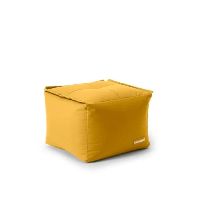 Abbildung von Lumaland Sitzsack Lounge Modular Pouf Individuell erweiterbarer &amp; Leichter Hocker Waschbare Wasserfeste Sitzmöbel für Innenräume Garten Indoor Outdoor 54x54x54 cm [Senfgelb]